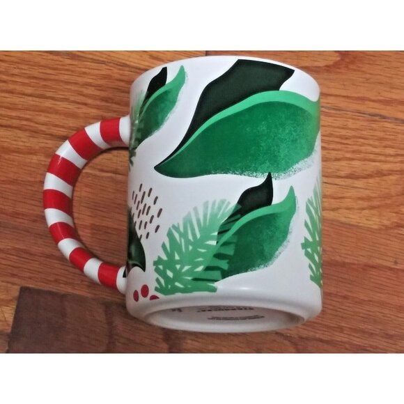 STARBUCKS CHRISTMAS Mug Cup 2019 Candy Cane Handle PRETTY 120z siren head EUC - Picture 5 of 8